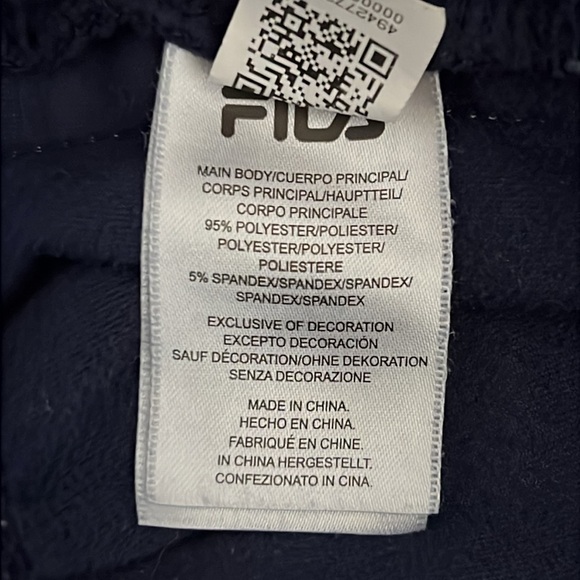 FILA Dolly Velour Logo Side Stripe Banded Bottom Jogger Sweatpants Lounge Pants - Picture 7 of 8